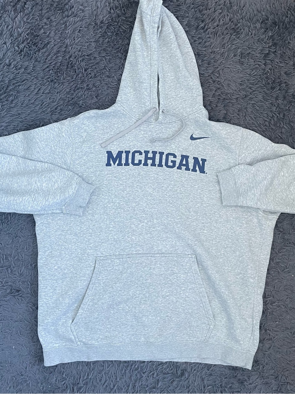 Men Size XXL Nike University of Michigan Hoodie Sweatshirt Gray 2XL